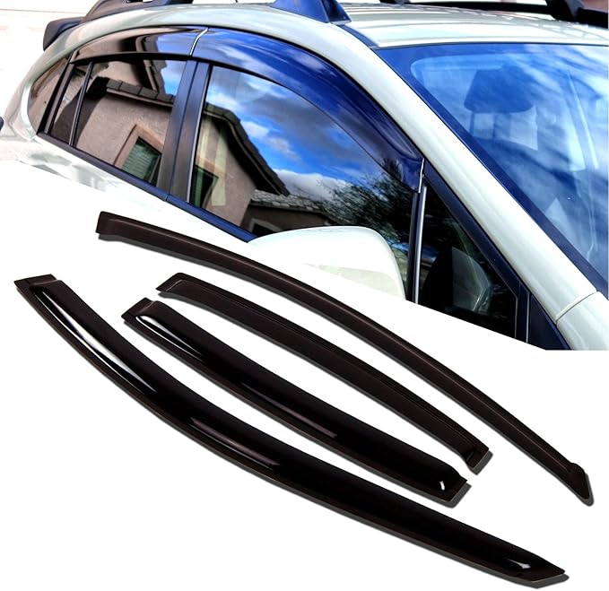 TuningPros WD-733i Tinted Smoke in-Channel Window Visor Deflector Rain Guard 4-pc Set
