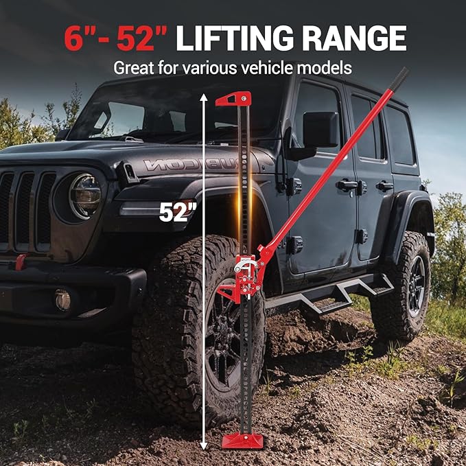 3 Ton Heavy Duty Farm Jack, 7000 Lb Capacity Ratcheting Off Road Utility Farm Jack for ATVs, Utility Vehicles, Off-Road Vehicles, Tractors, Trucks