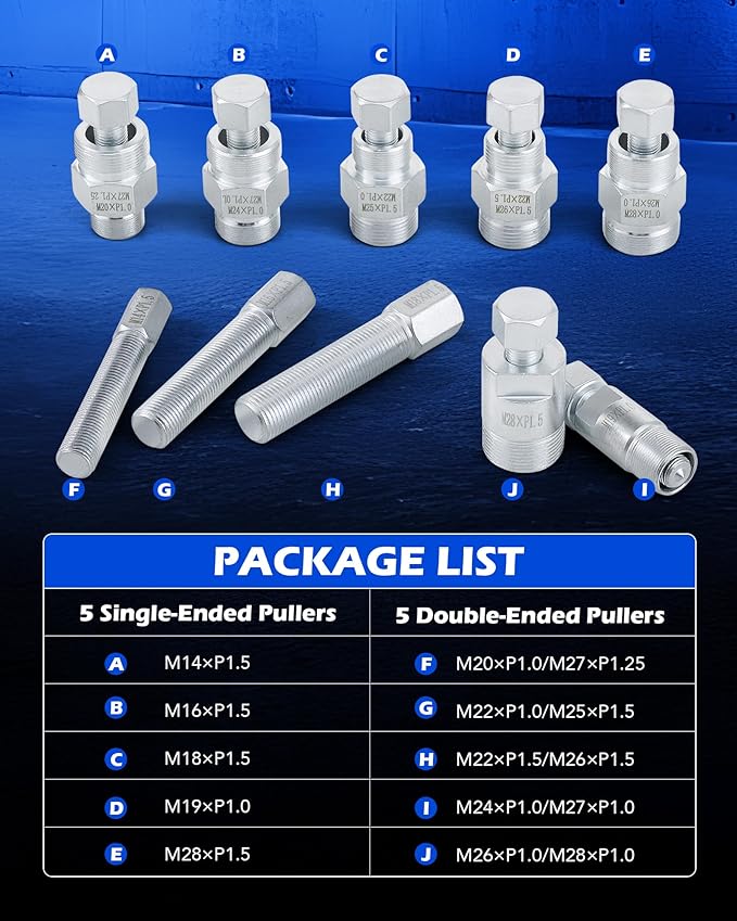 Orion Motor Tech Flywheel Puller, 10pc Universal Flywheel Puller Set for Motorcycles Scooters ATVs, Metric Flywheel Removal Tools, Small Engine Flywheel Puller Compatible with Yamaha Kawasaki Ducati