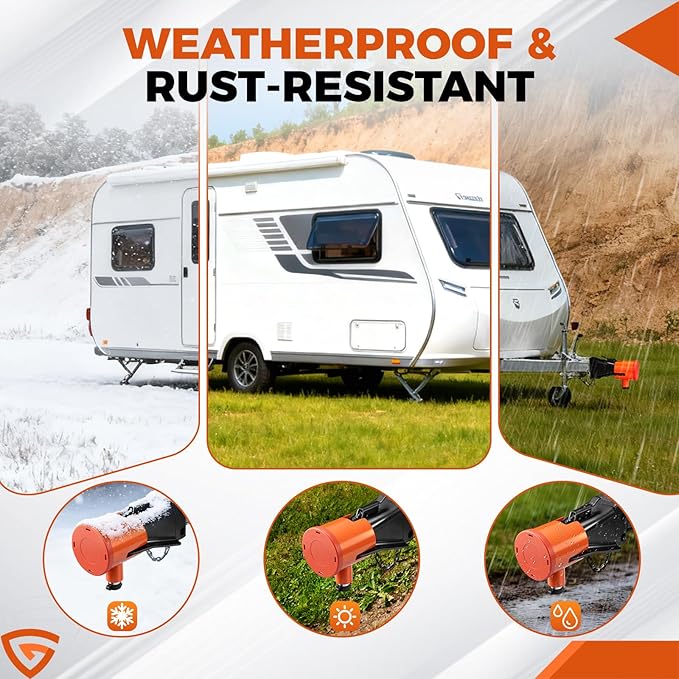 2-5/16" Heavy Duty Trailer Hitch Lock, Anti-Theft Ball Coupler & Safety Chains Lock for RV, Pop-Up Camper, Boat, Truck, Motorcycle, ATV, UTV, Flatbed, Cargo, Dump, and Utility Trailers