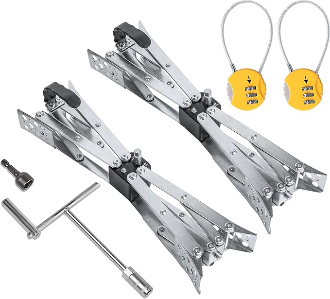 Wheel Chock X-Shaped Stabilizer (Allow Drill Adjust) Dual Axel RV Travel Trailer Camper Tire While Camping (XL-2 Pack)