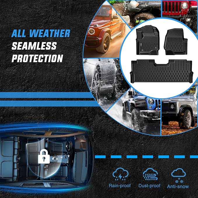 Nilight TPE Floor Mats for Ford F250 F350 F450 F550 Super Duty Crew Cab Bucket Seat 2017 2018 2019 2020 2021 2022 2023 2024 2025 All Weather Custom Fit Heavy Duty Floor Liners