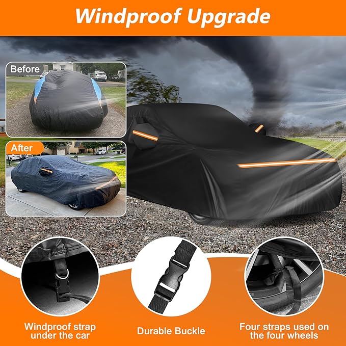 Car Cover for BMW Z3, Z4 1996-2008, Waterproof 210D Oxford Cloth and Cotton Outdoor Car Covers Windproof Heavy Duty All Weather Windproof Outdoor Full Car Cover for Cayman/Spyder 1997-2024
