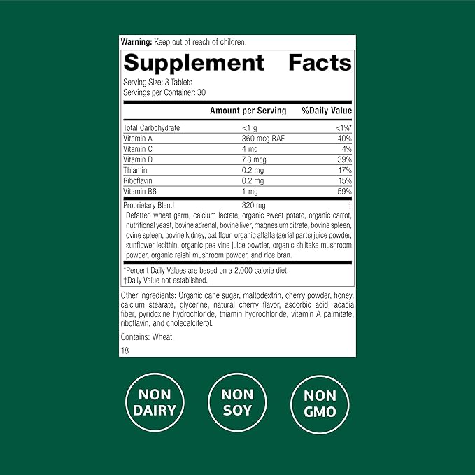 Standard Process Catalyn Chewable - Whole Food-Based Support for Cell Functioning - Includes Vitamins A, D, B6 - Aids Antioxidant Activity - Non-Dairy & Non-Soy - 90 Tablets