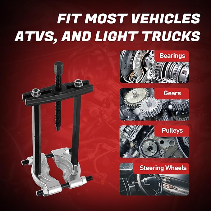 Bearing Puller and Splitter Kit, Separator and Puller Set, Pinion Bearing Puller and Wheel Removal Tool, 5 Ton Capacity Bearing Separator with 2’’ and 3’’ Bearing Separator Jaws, 14Pcs