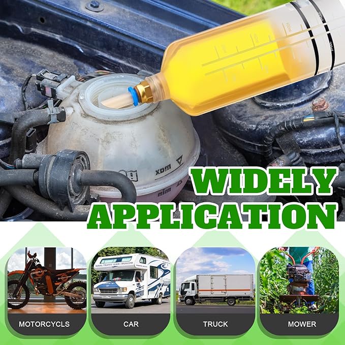 Lothee 2 Pack 500cc Automotive Fluid Extractor Pump Oil Extractor Hand Syringe Pump with Hose Manual Suction Vacuum Fuel Car Transfer for Power Steering, Hydraulic Fluid (Green)