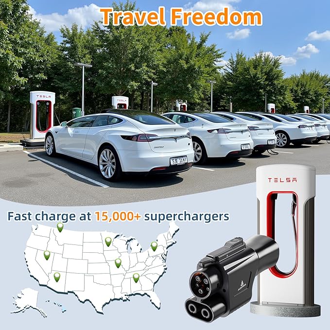 Tesla Supercharger to CCS1 Adapter (2025) - 1000V/500A Fast Charging NACS to CCS Compatible with Select EVs