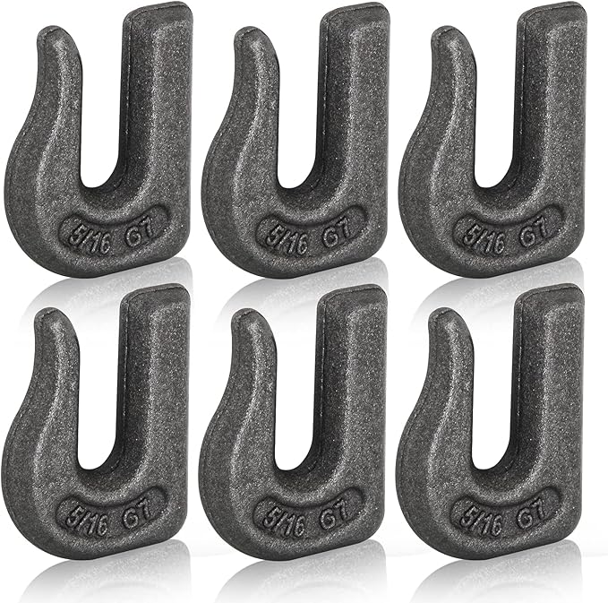 Weld-on Grab Chain Hook 5/16-in Heavy Duty Tow Hook G70 Forged Steel Tractor Hook Weldable for Car, Truck,SUV, RV,UTV,Tractors (6Pcs)
