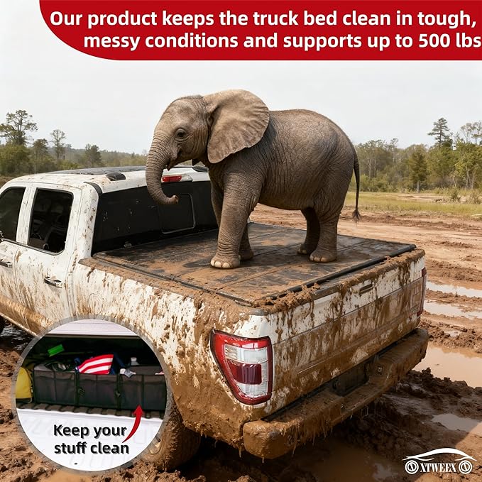 Hard Quad-Fold Tonneau Cover Truck Bed Fits 2015-2026 Ford F-150 Styleside (Not for Flareside) 5.5FT(66") Bed