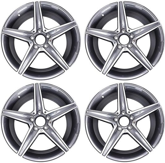 New 18" x 8.5" Aluminum Alloy Replacement for OE Wheel Rim Compatible with E-Class 2014–2017 E250 / E300 / E350 –Fits for Front and Rear Wheel, Machined Gray, Set of 4