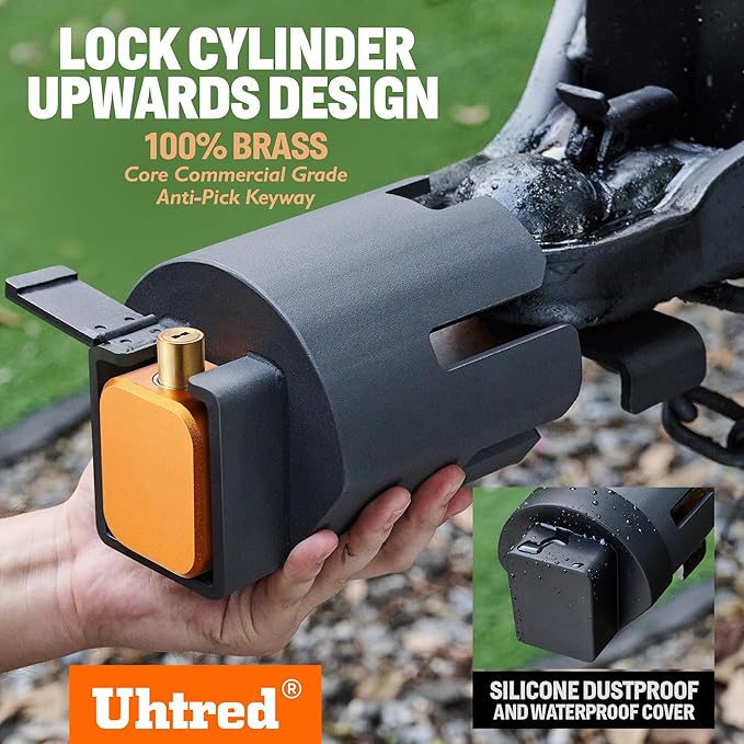 2025 Updated Trailer Hitch Lock -Anti Theft Coupler Lock Fits 1-7/8", 2" and 2-5/16" Couplers, Heavy Duty Trailer Tongue Lock with Weatherproof Silicone Cover, Trailer Coupler Lock for Trailer Boat Rv