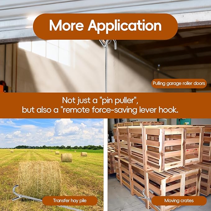 5th Wheel Pin Puller 31" Heavy-Duty Solid Steel Chrome Plated Detachable Hook Tool for Trucker Trailer & Heavy Objects -1Pack