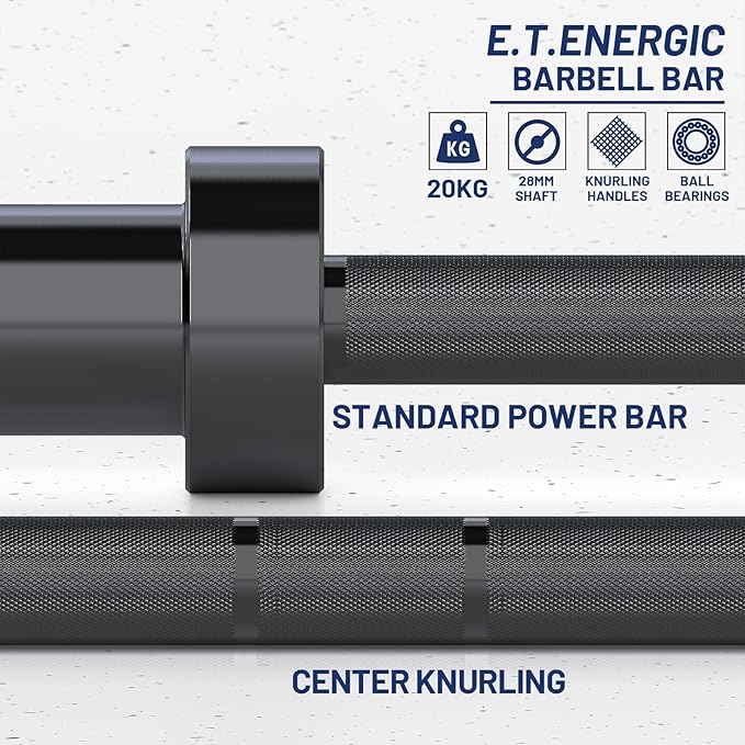 7ft Olympic Barbell 40LB Bar Load 700lbs Capacity Available Men's Barbell with Hard Chrome Sleeves for 2" Olympic Plates, 2 Inch Barbell Bar for Squats, Deadlifts, Presses, Rows and Curls