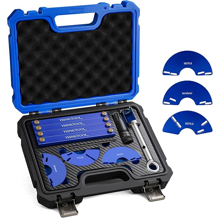 Engine Alignment Locking Timing Tool Kit Compatible with Mercedes Benz M157/M276/M278,with 3PCS Camshaft Adjuster Tool T100 Camshaft Socket, Fuel Injector Puller 276589014000,278589002300