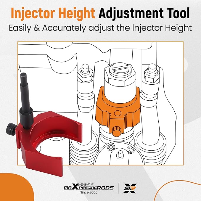 maXpeedingrods J-42083 Automatic Timing Pin & 9U-7227 Injector Height Adjustment Gauge Tool & Engine Barring Socket for Caterpillar CAT 3406E C-15 C-16, (3 PCS)