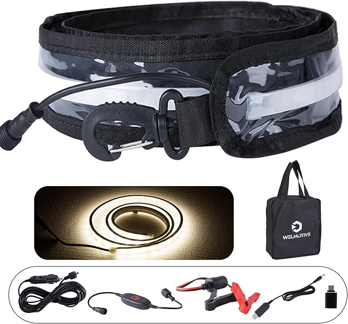 12V 4ft Led Light Strip Dimmable Camping Awning Light with 140 SMD 2835 LED Chips Cabinet Lights, Rv Accessories Waterproof IP67 Multi-Functional Use for Car Tent, Camper Motorhome