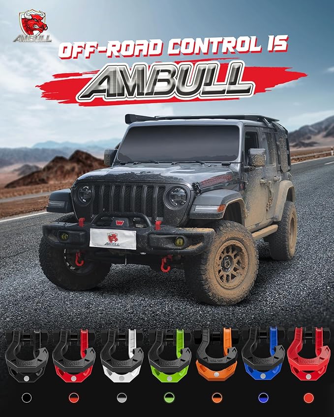 3/4" D Ring Separate Shackles, 52,910lbs Break Strength Easy Open Towing Winch Shackles, Heavy Duty Shackles with 7/8" Screw Pin for Tow Strap Winch Off Road Vehicle Recovery, RedRed