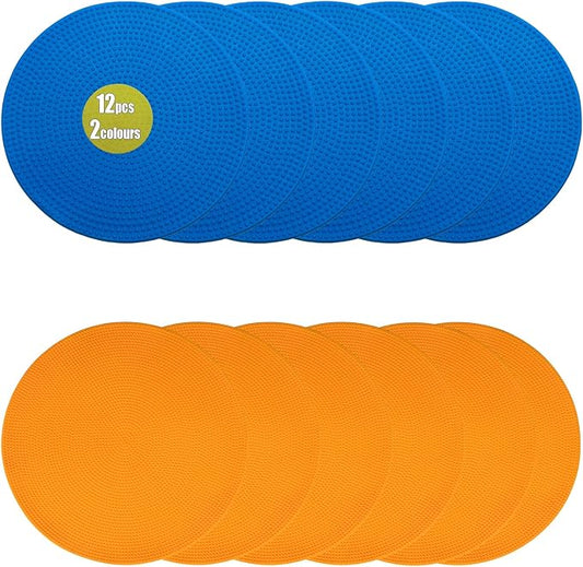 Spot Markers Rubber Floor Dots 9inch Non Slip Agility Dots Flat Cones for Kids Sports Soccer Basketball Training, Social Distancing, Preschool Kindergarten Classroom