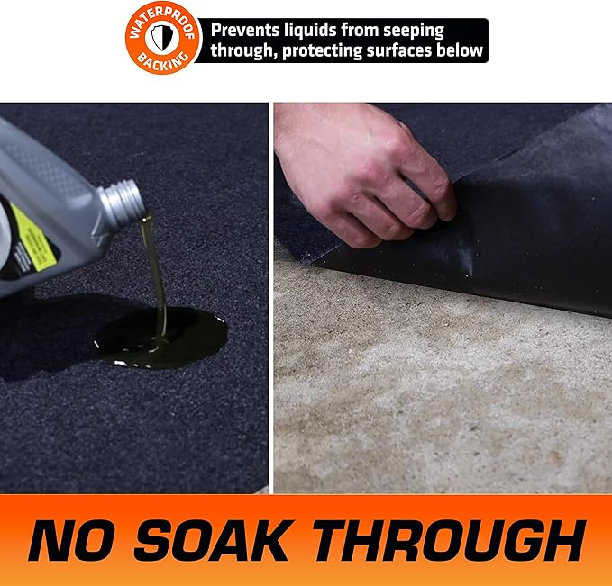 Armor All Premium Maintenance Mat Oil Spill Garage Floor Mat, (30" x 59") (2-Pack), Absorbent, Waterproof, Contains Liquids, Protects Garage Surface or Driveway, Reusable, Washable, Durable (USA Made)