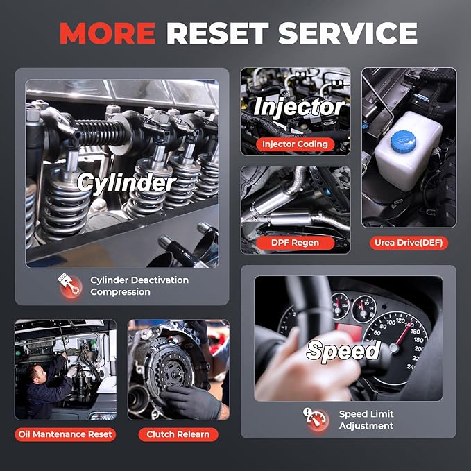 2025 LAUNCH CRP129HD Heavy Duty Truck Scanner with DPF Regen, Speed Limit Adjust Reset, Full System Diesel Semi Truck Diagnostic Tool & Code Reader for Cummins Detroit International Paccar