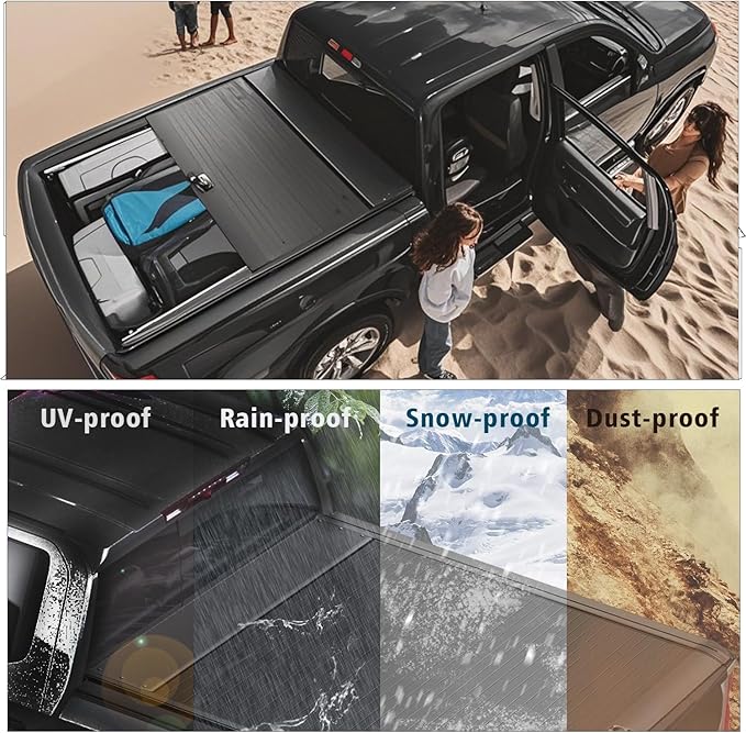 4.6FT Retractable Truck Bed Tonneau Cover for 2022-2025 Ford Maverick Aluminum