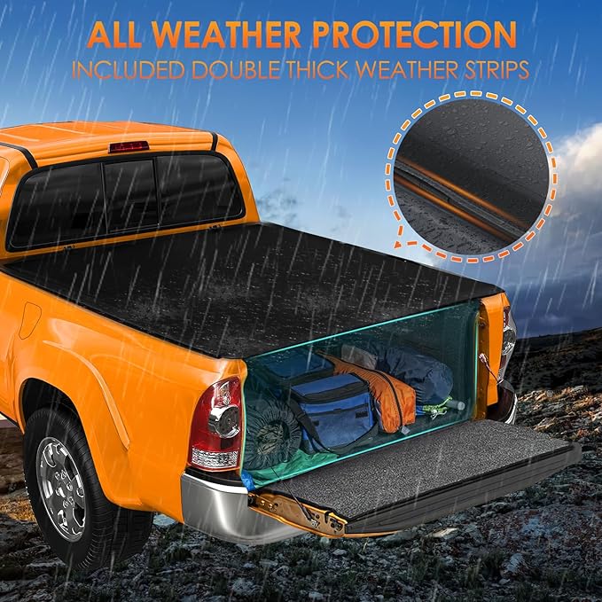 Nilight Soft Tri-fold Truck Bed Tonneau Cover Compatible with Toyota Tundra 2014 2015 2016 2017 2018 2019 2020 2021-5.5ft