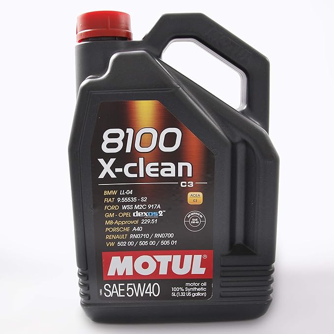 Motul 8100 X-clean 5W-40 Full Synthetic Motor Oil | Engineered to Help Protect Emissions Systems, Clean Engine Performance | Long Drain Capable, Improved Engine Responsiveness | 5L