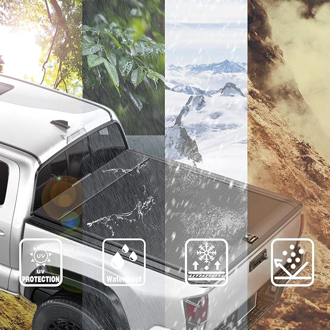 Retractable Truck Bed Tonneau Cover Compatible with 2016 2017 2018 2019 2020 2021 2022 2023 2024 2025 Tacoma (5'/60") Retractable Hard Truck Bed Cover Password Lock