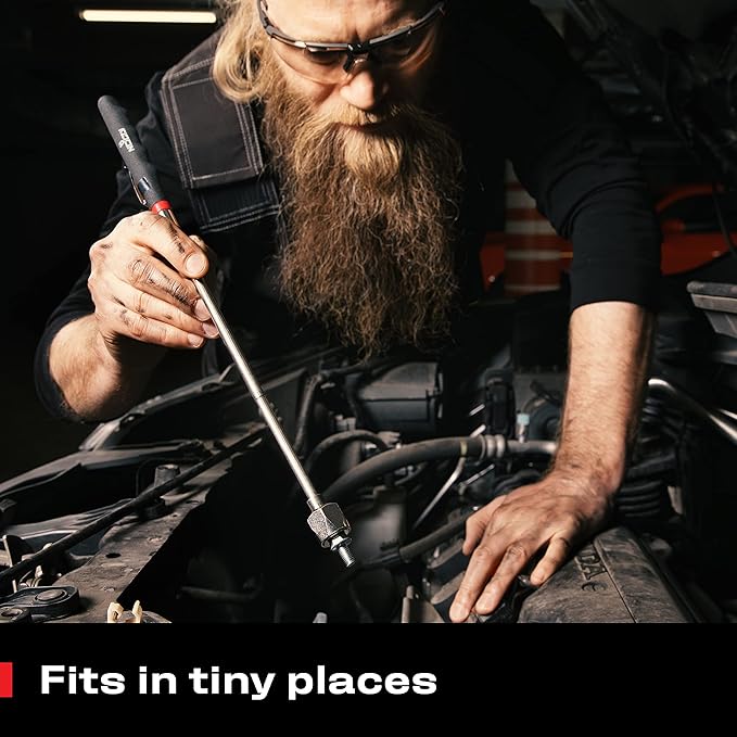 NoCry Telescoping Magnetic Pickup Tool with an Extra Strong 25lb Pull Force — Stainless Steel Magnet Stick Extendable up to 30in; Non-Slip Rubber Handle; Rust Proof and Corrosion Resistant