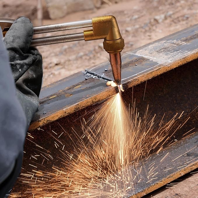 ARCCAPTAIN Oxy Acetylene Torch Kit with Check Valves, Medium Duty Gas Welding Cutting Torch Kit with Hose, Regulator Gauges, Cutting Tip, 3 Welding Tips and Storage Case