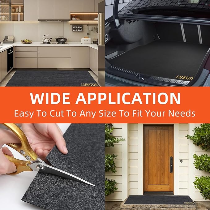 Oil Spill Mat Upgrade【8.5 x 6.6 Ft】 LMRSTOO Garage Floor Mats for Under Car Absorb Oil Quickly, Reusable, Washable, Waterproof Backing Absorbent Mat Protects Floors (3mm TPR Non-Slip)