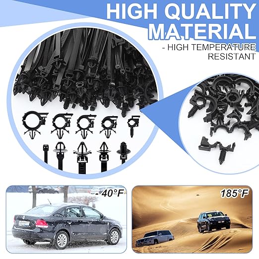150 pcs Car Wire Loom Routing Clips Push Mount Cable Tie Assortment 10 Sizes Car Harness Routing Clips Universal Wiring Harness Replacement Parts for Automotive