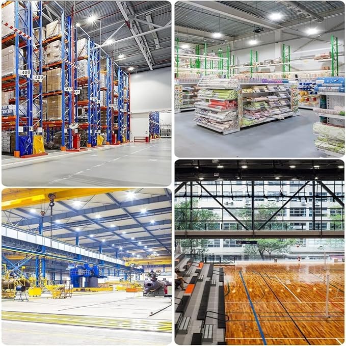 10 Pack 250W UFO Led High Bay Light,120VAC,5000K Daylight Commercial Bay Lighting,IP66 Waterproof,41050LM,1150W MH/HPS with Plug Area Light for Warehouse/Shop/Workshop/Barn/Gym/Factory