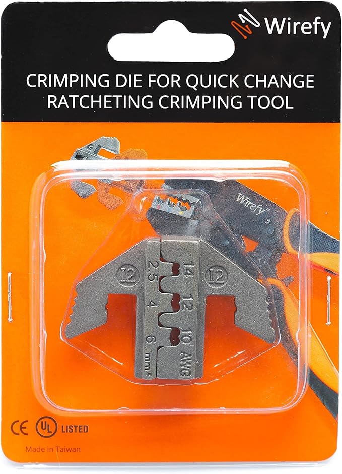Wirefy Crimping Die for Solar Connectors 14-10 AWG | Precision Die Replacement for Wirefy Ratcheting Crimping Tool | MC4 & PV-Cable Compatible