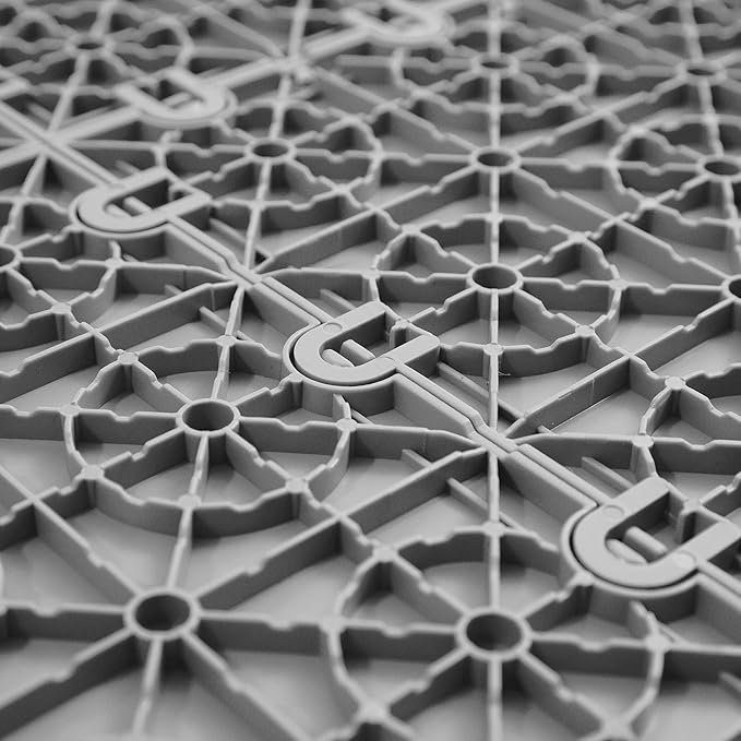 FlooringInc's Nitro 12"x12" Snap-Together Garage Floor Tiles, Non-Slip Interlocking Plastic Floor Mat, Organization & Storage, Coin Pattern, Gunmetal, 1 Tile, 1 Sq/Ft