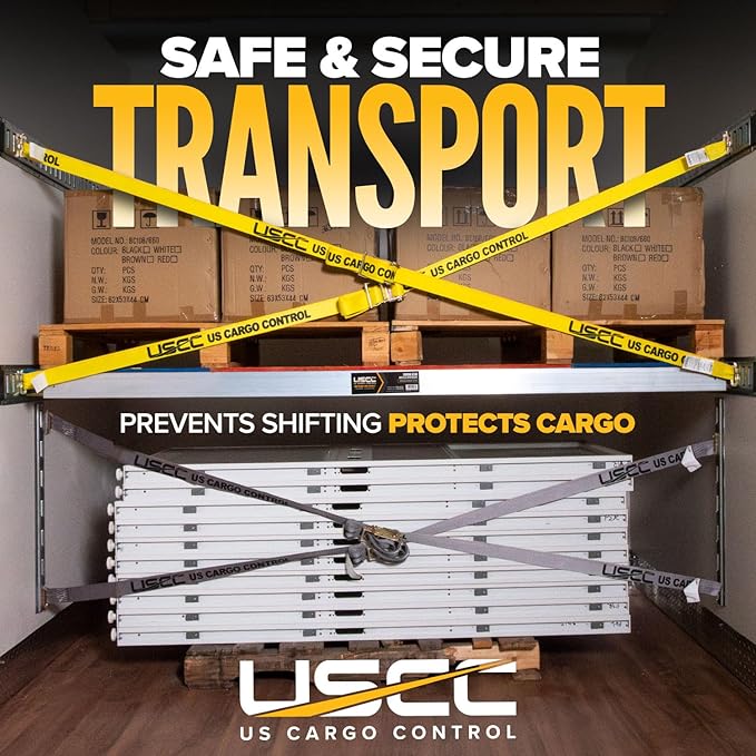 US Cargo Control E Track Load Bars 86"-97" (2-Pack), 2,200 LBS Working Load Limit, Adjustable Aluminum Load Bars for Semi Trailers & Box Trucks, Shoring Beam or Decking Beam with Thumb Release