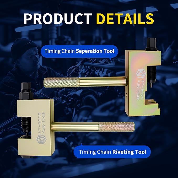 Engine Timing Chain Removal Installer Tool Kit Compatible with Mercedes Benz M271 M272 M273 M274 M276, Camshaft Riveting Tool Kit with Carrying Case & Gloves