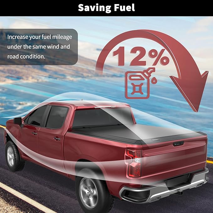 Soft Tri Fold Truck Bed Tonneau Cover Compatible for 2022 2023 2024 2025 Ford Maverick 3-Fold 4.5FT 54.4Inch