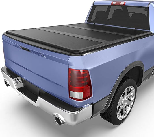 FRP Hard Tri-fold Tonneau Cover Fit for Toyota Tacoma 2016-2023, Fleetside 6 Ft Bed with Track Rail System(Excl. Trail)