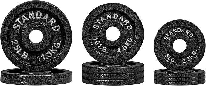 CAP Barbell 2-Inch Olympic Cast Iron Plate Weight Set | 75-285 lbs | Multiple Options