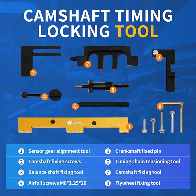 Engine Camshaft Locking Timing Tool Kit Compatible with BMW Z4 318i 320i 316i 118i N42 N46 N46T E87 E46 E60 E90 E85 Engine, Replace for OEM 119350 119291 118700