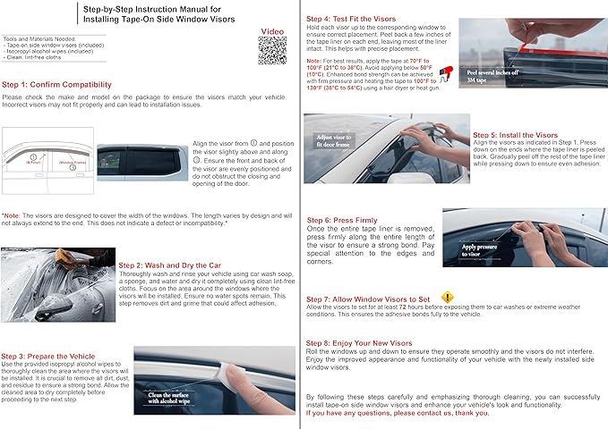 2019-2026 Tape-On Rain Guards for Dodge RAM 1500 Quad cab only Side Window Visor Deflectors Durable Tinted Shades 2019 2020 2021 2022 2023 2024 2025