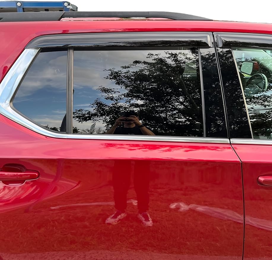 2018-2023 Tape-On Rain Guards for Chevrolet Traverse Side Window Visor Deflectors LS LT RS Premier True North High Country Durable Tinted Shades 2019 2020 2021 2022