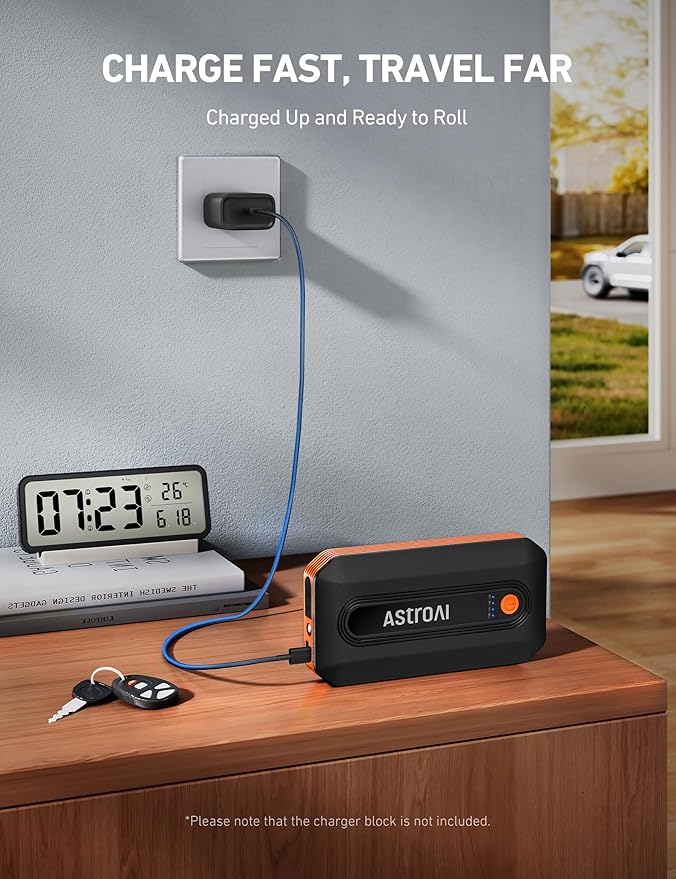 AstroAI B8 3000A Car Battery Jump Starter, 12V Jump Starter Battery Pack (up to 9.0L Gasoline and 7.0L Diesel Engine), Portable Jump Box with 3 Modes Flashlight and Jumper Cable