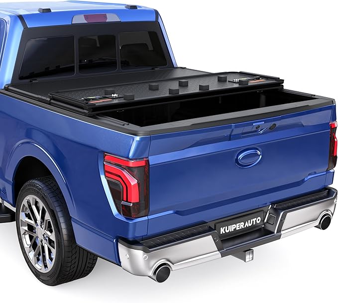 6.5 FT Hard Tri 3-Fold Truck Bed Tonneau Cover Compatible for 2015-2024 2025 Ford F150 F-150 Styleside (Not for Flareside) 6'5" Bed 3 Fold