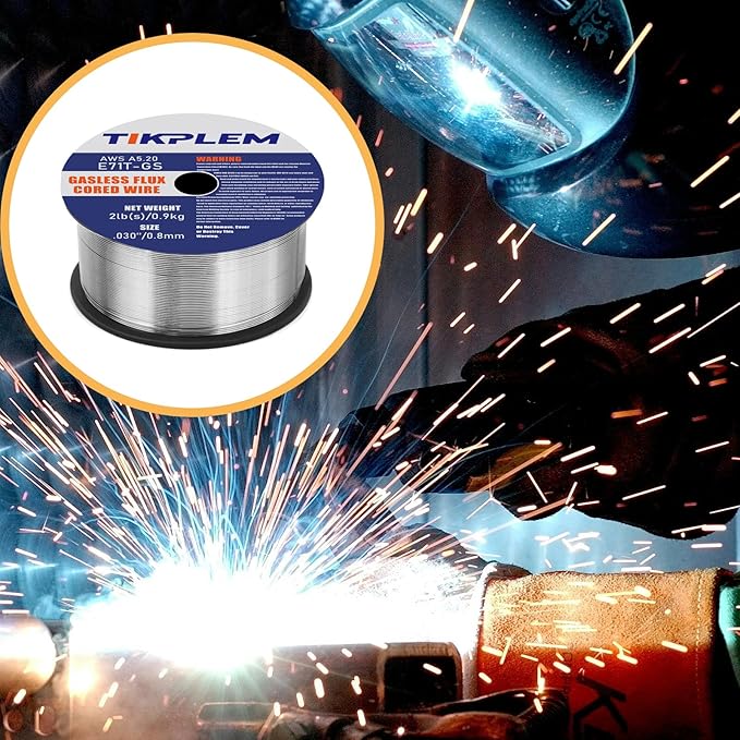 0.030”Gasless Flux Cored Wire,E71T-GS,Single 2lb Spool,Perfect For Welding Galvanized Sheet, Lap Welding &Light Structural Parts.