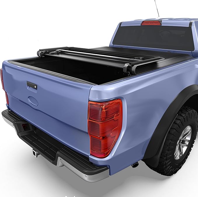Soft Tri-fold Tonneau Cover Fit for Ford Ranger 2019 2020 2021 2022 2023, Fleetside 5 Ft Bed