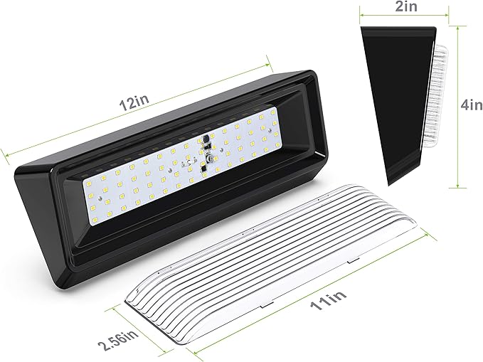 Leisure LED RV Exterior Porch Utility Light XL 12v 650 Lumen Lighting Fixture. Replacement Lighting for RVs, Trailers, Campers, 5th Wheels Black Base Clear Lens (Black, 1-Pack)
