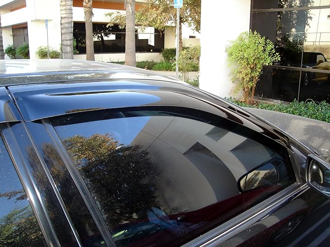 Tuningpros WV-389 Outside Mount Window Visor Deflector Rain Guard Dark Smoke 4-pc Set, Compatible with 2008-2014 Scion Scion xD