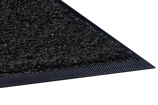 Guardian Platinum Series Indoor Wiper Floor Mat, Rubber with Nylon Carpet, 2'x6', Black